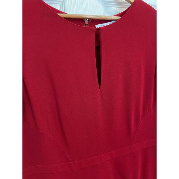Diane von Furstenberg Raizel Fit & Flare Crepe Dress size 14 Red Office - Picture 11 of 12